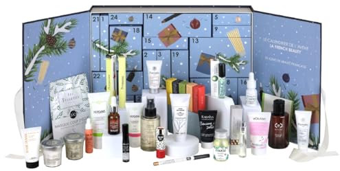 LETZTE STÜCKE La French Beauty Adventskalender – Wert 376 € – 24 französische Produkte für Gesicht, Körper, Haare, Make-up und Parfum – 18 Clean-Beauty-Marken – Hergestellt in Frankreich