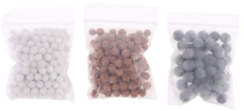 3 paquetes de ducha de filtración para cabeza, bolas minerales, filtro de ducha, piedras purificadoras para cabello seco