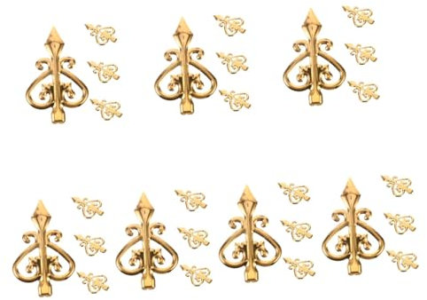 Housoutil 28pcs Fence Post Finials Metal Garden Decorations Elegant Curve Replace Old Fence
