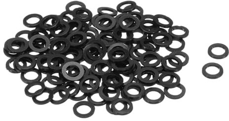 QUARKZMAN 120pz Rondelle Piane in Nylon M5 5mm ID 8mm OD 1mm Spessore Guarnizione Piastra in Plastica Fissaggio Guarnizione Anello di Tenuta, Nero