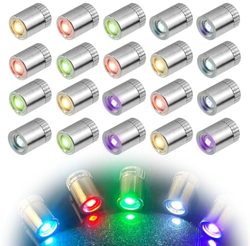 20 pcs Mini Lumières LED, mini lampe LED avec Batterie, petite lampe LED pour Bricolage Artisanal, Modèle de Jouet Micro Lumière LED, pour Décoration de Fête, Construction de Modèles (Lumière colorée)