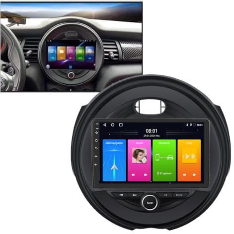 Autoradio Android Wireless CarPlay Android Auto Radio con schermo, Bluetooth, GPS Navi, WiFi, AM/FM/RDS, Mirror Link per BMW Mini Cooper R56 F55 F56 F57 John Cooper Works,One First,One D,Cooper SD