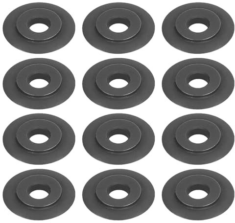 12 Stück Manganstahl Ersatzschneidräder für Rohrabschneider, für Messing Aluminium Edelstahl kunststoffrohre Wellrohre Vielseitige Ersatzklingen für Rohrschneider, 18x3x5mm Präzise Klingen