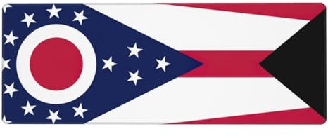 Große Gummi-Tastaturunterlage von Ohio State Flagge, Büro-Schreibtischunterlage, Schreibblock, Computer-Desktop-Pad, mit starker Haftung