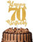 1Pc Happy 70th Birthday Cake Topper Glitter Cheers to 70 Years Cake Topper 70 Fabulous Cake Decoration for Happy 70th Birthday Anniversary Party Cake Decorations Supplies Gold