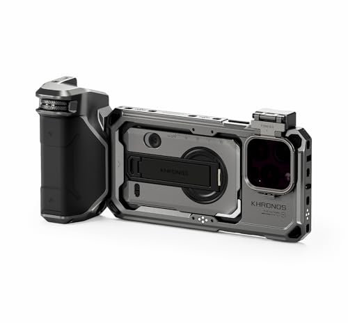 Tilta Khronos Handykäfig, kompatibel mit iPhone 16 Pro Max, mit Fokus-PD-Griff, Schnellentriegelungs-Filterschale und magnetischem FSND-Filter, Handheld-Set, Space Grey TK-IP16-PMA-SG