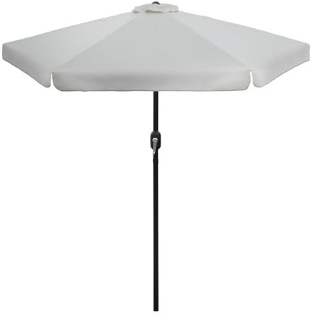 Bestlivings Parasol de jardin ? 300 cm en aluminium avec manivelle, grand parasol pour jardin et terrasse, toile 100 % polyester résistante aux intempéries