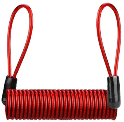 Lock Reminder Cable For Disc Brake Locks, Security Spring Wire, Antitheft Safety Cord For Motorcycle, Scooter, Motorbike, Helmet, Baggage, Vehicle Protection With Bright Visible Design