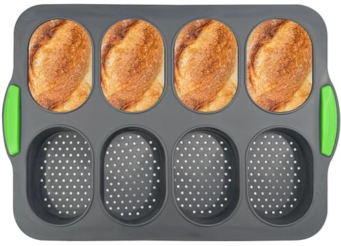 Myrindor Brotbackform, Baguette Backform, Backformen, Baguette-backblech, Baguetteblech, Silikonform Brotformen, Baguetteform, Brötchen Backblech, Brötchenform, Brötchenbackform, Brötchenbackformen