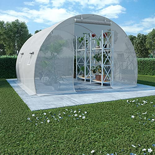 Mokuyary Gewächshaus 9 m², 300 x 300 x 200 cm, Typ Gartenhaus, Anbau, Blumen und Gemüse, weiß