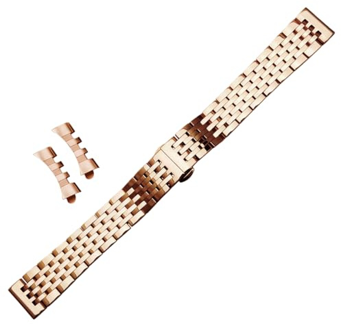 Edelstahl Armband Schmetterlingsschließe Gebogen für Tissot Le Locle T41 | Rundanstoß Metallband Massiv Ersatz Uhrenarmband Gebogen Casual Dress