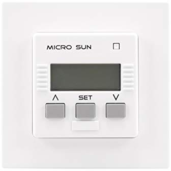 Simu Micro Sun pour volets roulants et stores minuterie AP/UP + 1,5 m soleil/Capteur crépusculaire apparent et encastré