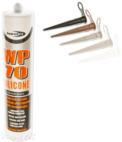 1x Bond It White WP70 Neutral Cure Silicone Sealant for External Wood, Aluminium and uPVC Door and Window Frames