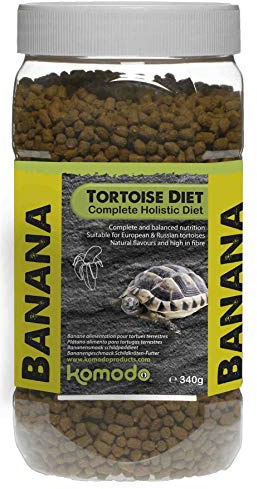 Komodo Complete Holistic Tortoise Diet Tube Banana Nutritious High Fibre Healthy Sticks Premium Quality Natural Ingredients Food for All Life Stages 340g