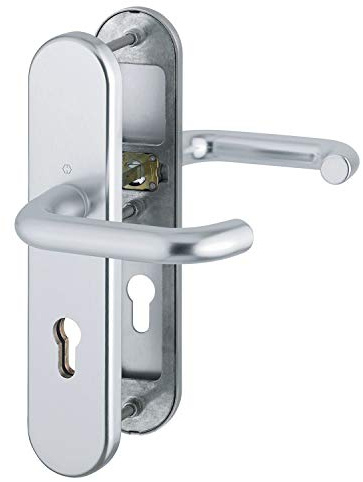 HOPPE Drückergarnitur PARIS - DIN 92mm, silber, PZ für TS 42-47mm, o. KZS