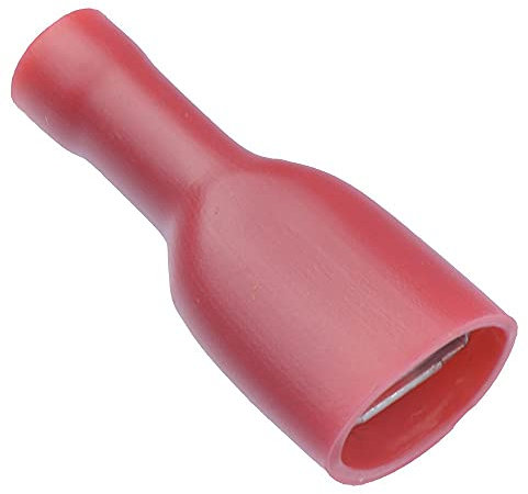 100 x Red 6.3mm Female Fully Insulated Crimp Spade Connector 16-22AWG Wire Cable