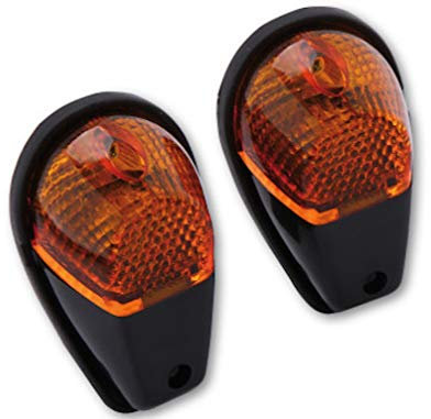 Streetparts24 Verkleidungsblinker Schwarz Blinker Satz Verkleidung, E-Geprüft Vorne passend für Roller/Scooter/Motorrad/Quad/ATV – Vorne, 12V 21W BAY9S - Schwarze Mini-Verkleidungsblinker