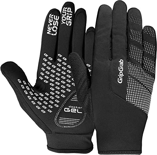 GripGrab Ride Winddichte Fahrradhandschuhe Herbst und Frühling Gepolstert | Gepolsterte Übergangshandschuhe mit DoctorGel Polsterung für MTB, Rennrad & Gravelbike, Frottee-Daumen & Reflex-Details