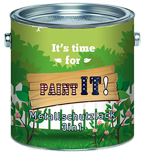 Paint IT! Metallschutzfarbe hochwertiger Metallschutzlack 3in1 - Rostschutz, Grundierung und Deckanstrich - Metallschutzfarbe 3-in-1 - für Zink Aluminium Eisen Stahl Metall (1 L, Zinkgelb (RAL 1018))