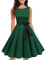 Gardenwed Kleid für Weihnachten Damen cocktailkleid Retro Kleid Rockabilly Damen 50er Jahre Kleid Damen Audrey Hepburn Kleid Petticoat Kleider Dark Green XL