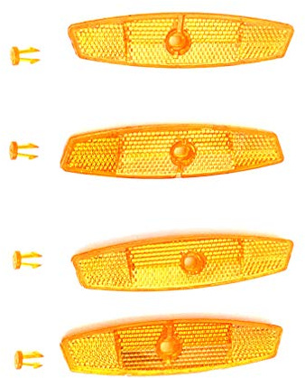 AASh Reflektierende Speichenreflektoren für Fahrräder, Orange, 116 mm, 4 Stück