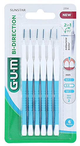 GUM Bi-Direction Interdentalb.0,9 mm blau 6 Stück
