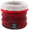 MoreChioce Unisex Strickschal, Winter Warm Schlauchschal Loop Schal Gestrickter Nackenwärmer Windstopper-Schal mit Fleece innen Hals Warmer zum Skifahren Motorrad Radfahren Wandern,Rot