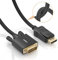 BolAAzuL DisplayPort auf DVI Kabel, geflochtener Displayport auf DVI-D Stecker Single-Link Konverterkabel 1080P DisplayPort DP Stecker auf DVI Stecker Adapter für HP Dell Lenovo Nvidia AMD Laptop PC