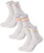 Made by Nami [VERBESSERT Retro Tennis-Socken 3er Set - Weiße Sport-Socken mit Print - 3 Paar Atmungsaktive Crew Socks aus Baumwoll (41-45, Set 2)
