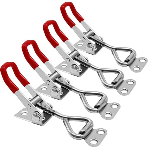 CUKAYO 4 Pack 304 Stainless Steel Toggle Latch Quick Release Lever Latch for Smoker Lid Trunk 220lbs Load Capacity