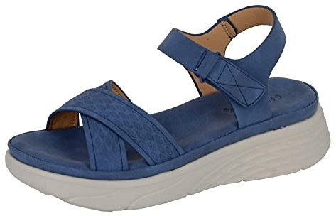 Cipriata L291C-3 KATIA Womens Crossover Wedge Touch Fastening Sandal, Superlight Phylon Sole Blue size 3 UK