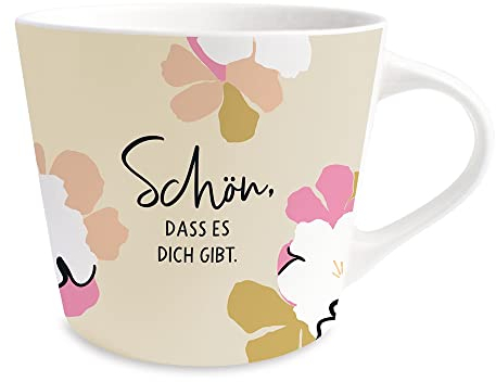 Grafik-Werkstatt Kaffee-Tasse mit 100% Echtgold | Porzellan Tasse | 420 ml | Schön, dass es dich gibt