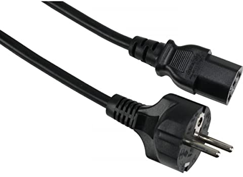 Made for AIWA EU Europe/Travel Adapter / C13 Kettle PC Computer Power Supply Adapter IEC Mains Cable Lead Plug for Monitor, Printer, Photocopier, Screen, TV, Treadmill, Audio, Amp 1.5M Long