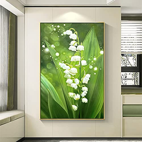 Handgemalte Acrylbilder Abstrakt,Handgemaltes Ölgemälde Moderne Kunst Bilder Orchidee Blume Wandmalerei Original Rahmenlose Strukturierte Kunstwerke Familienzimmer Wohnzimmer Kunst Wanddekoration,