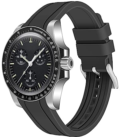 Juntan 20mm 22mm Uhrenarmbänder für Damen Herren Gebogene Enden Silikon Armband Weichem Kautschuk Sport Ersatz Uhrenarmband für Moonswatch Schnellverschluss Armbänder Männer Frauen