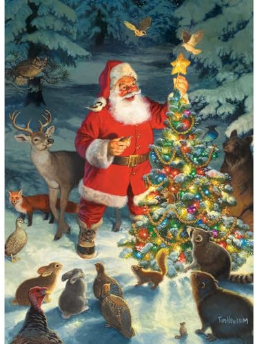 Cobble Hill Puzzle mit 1000 Teilen – Weihnachtsmannbaum – inklusive Probeposter