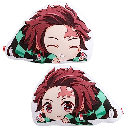 Tongyundacheng Anime Kimetsu no Yaiba - Kamado Tanjiro Gefüllte Kissen Weiche Figur Schlafzimmer Sofa Wurfkissen Wohnzimmer Dekoratives Kissen 45CM