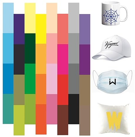 32 Stück Infusible Ink Folie 30.5X11.5CM Einfarbig Infusible Ink Folie Infusible Transferpapier Unlöslich Sublimationstintenblatt für Wärmepressmaschine für DIY T-Shirt, Tasse, Untersetzer, Leder