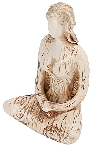 TOPINCN Yoga-Pose-Statue, Figur, Dekoration, Ornament, Kunsthandwerk, Engel, Rustikal, Weiblich, Einfach, Kunstharz, Geradlinig Synthetisch (Beige)