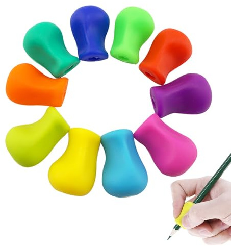 RHZXD 10 Stück Stifthalter Kinder Hilfe,Schreibhilfe für Stift Kinder Schreibhilfe Stifthaltung,Schreiben Haltungskorrektur Werkzeug für Bleistifte