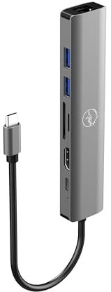 Mobility Lab – Hub Adaptateur USB-C 7 en 1 100W – Port HDMI, 1 Port USB-C, 2 Ports USB 3.0, Ethernet, Lecteur de Carte SD et Micro SD – Transfert de donnée Rapide et HDMI 4K – pour macOS et Windows