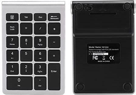 Pavé Numérique sans Fil, Mini Clavier Numérique 22 Touches, Clavier Numérique de Comptabilité Financière, pour, Ordinateur Portable Mac OS, Ordinateur de Bureau (Argent Noir)