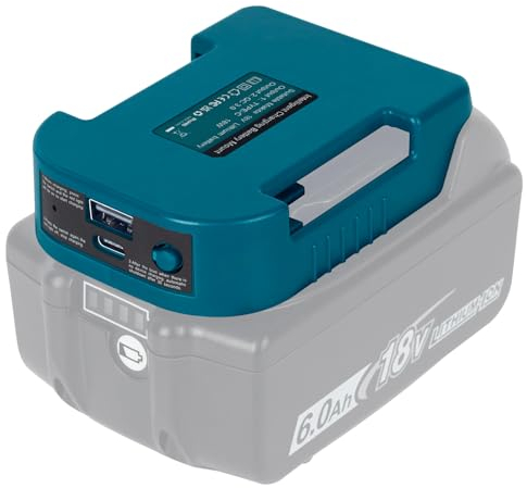 Battery Adapter for 18V/20V Battery Adaptor with USB Charger & Type-C PD Power Source Charger for MAK 20v 18V MAX Lithium Battery（Adapter Only）
