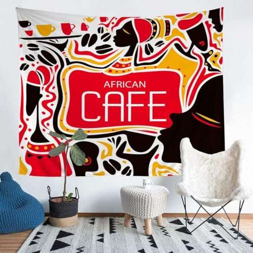 Tizhweqo Wandteppich 3D Afrikanische Frau, Wandbehang Afrikanisches Thema, Wandtuch Afrikanische Frau Tapisserie Tapestry für Schlafzimmer Wohnzimmer Wohnheim Deko 180x230 cm D612