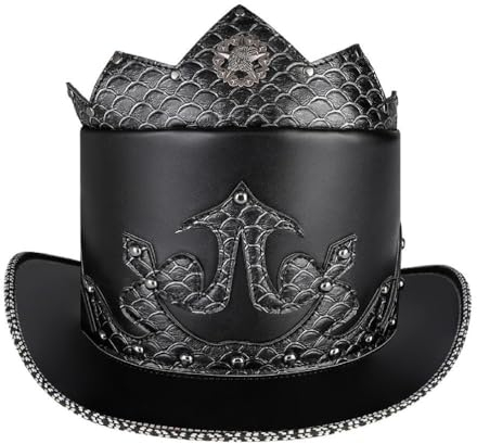 BANAN Vintage Magier Hut mit verstellbarem Riemen Kostüm Cosplay Halloween Requisiten Party Supplies Gentleman Rollenspiel Männer Frauen Zylinderhüte für Männer Zylinderhüte für Frauen Zylinderhüte