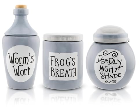 Silver Buffalo Disney The Nightmare Before Christmas Sally's Mini Storage Jars 3-Piece Set