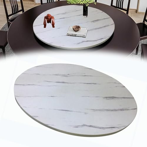 Drehplatte, Servierplatte,360° drehbarDrehbarer Drehteller aus Holz Lazy Susan, runder drehbarer Servierteller, Esstisch-Organizer-Tablett, drehbares Servierdisplay, glatt, geräuschlos (Farbe: Marmor