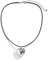 Irikdescia Collana con ciondolo a forma di cuore, Y2K, con elegante corda di cera nera, regolabile, grande ciondolo a forma di cuore, per ragazze, donne (argento)