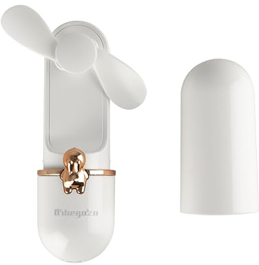 Orbegozo HF 2500 eleganter Handventilator, 2 Geschwindigkeiten, Akku mit 1200 mAh, kompaktes und diskretes Design, mit Schutzhülle, Micro-USB-Ladung