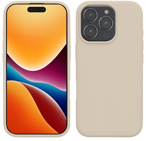 kwmobile Case Compatible with Apple iPhone 16 Pro Max Case - TPU Silicone Phone Cover with Soft Finish - Cream